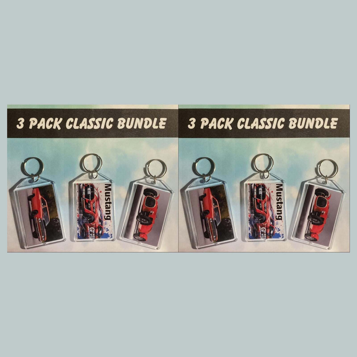 3557B Threefer Bundle Classic Cars Keychain |Vintage Automobile Photo Keychains MSC KYC