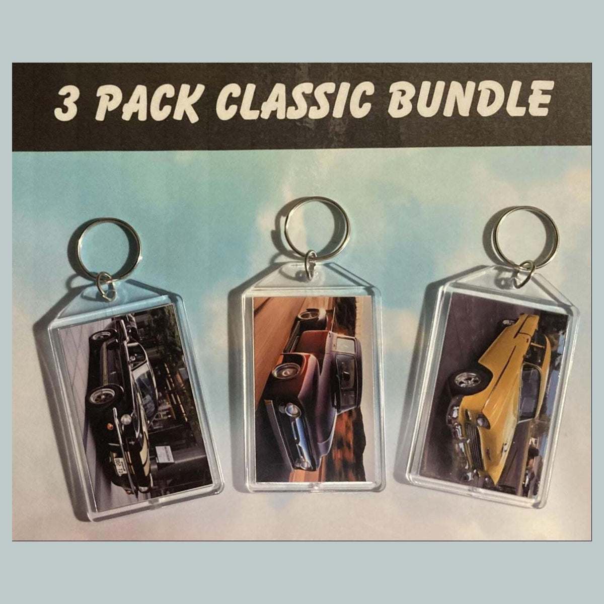 3561B Threefer Bundle Classic Cars Acrylic Keychain |Vintage Automobile Keychain