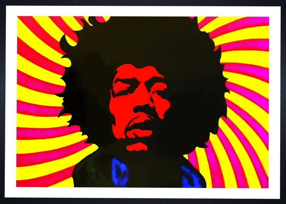 1205 Jimi Hendrix Psychedelic Red-Yellow 8x10 Glossy Photo - Fast Shipping MS