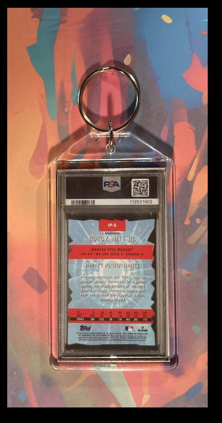 3037 Bobby Witt Jr 2024 Bowman's Best Impact SuperFractor Keychain