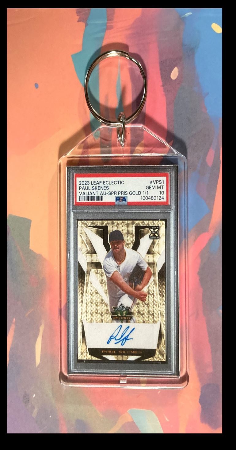 3043 Paul Skenes 2023 Leaf Eclectic Gold SuperFractor Auto Keychain