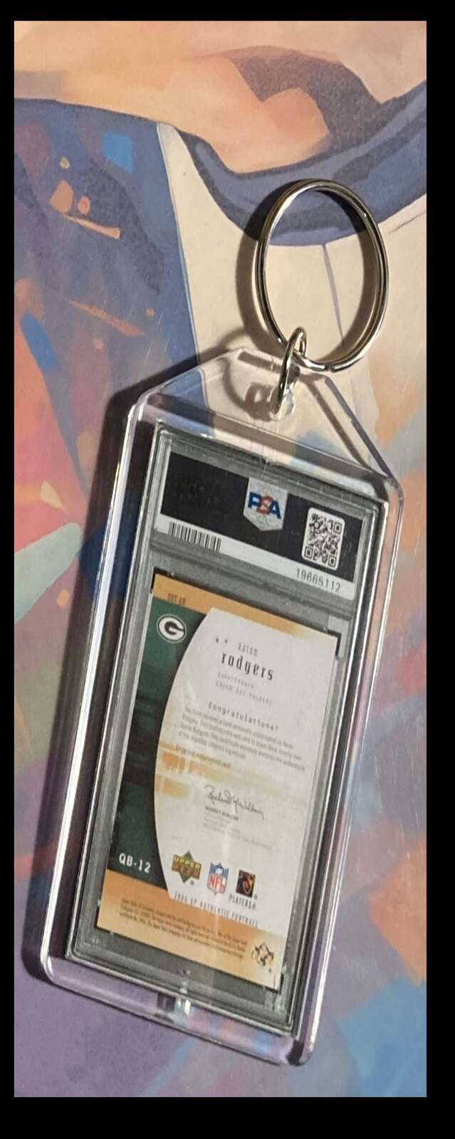 3254 Aaron Rodgers 2005 SP Authenti Gold Auto Custom Hand Made Keychain