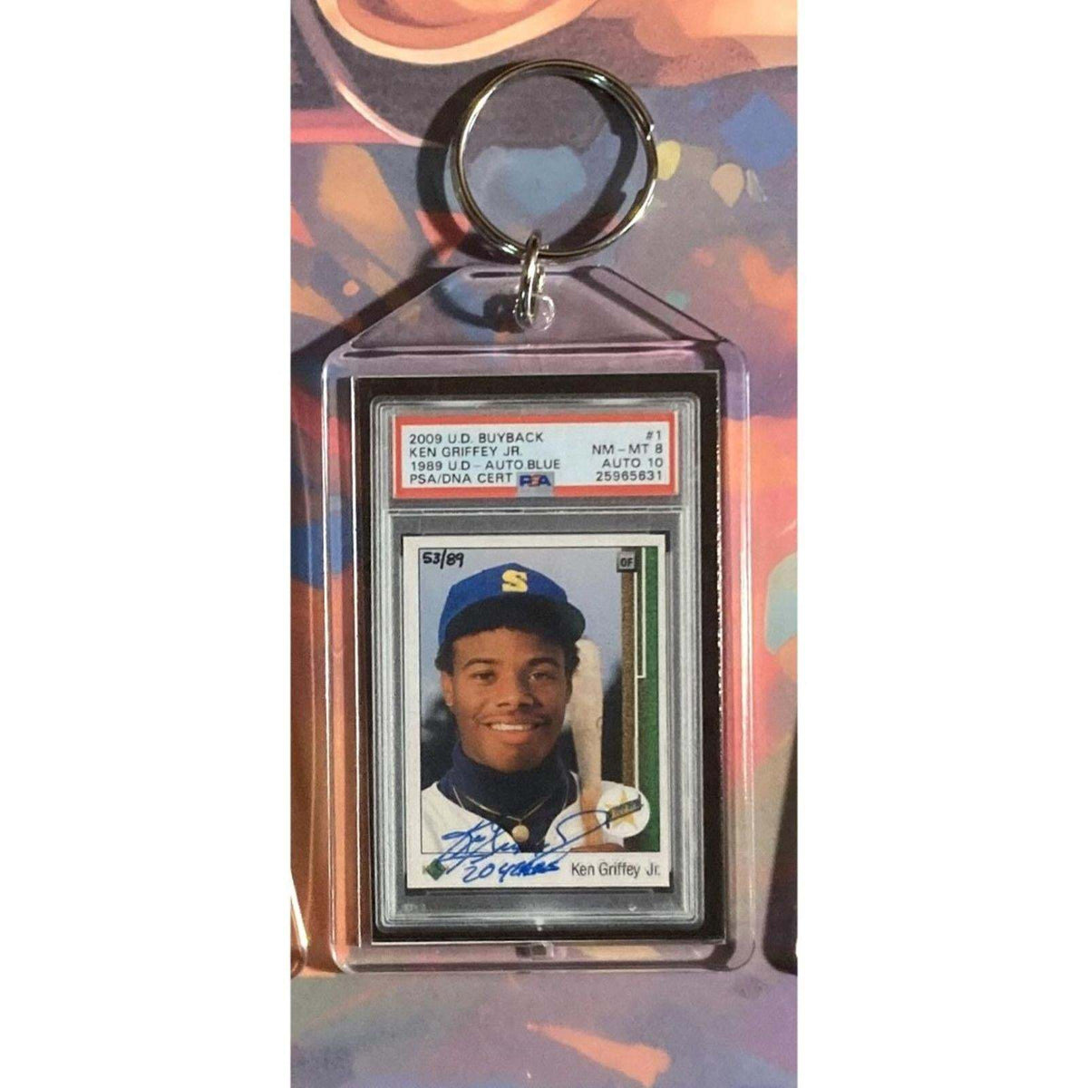 3198 Ken Griffey Jr 2009 Upper Deck Buyback-1989 UD Auto Custom Novelty Keychain