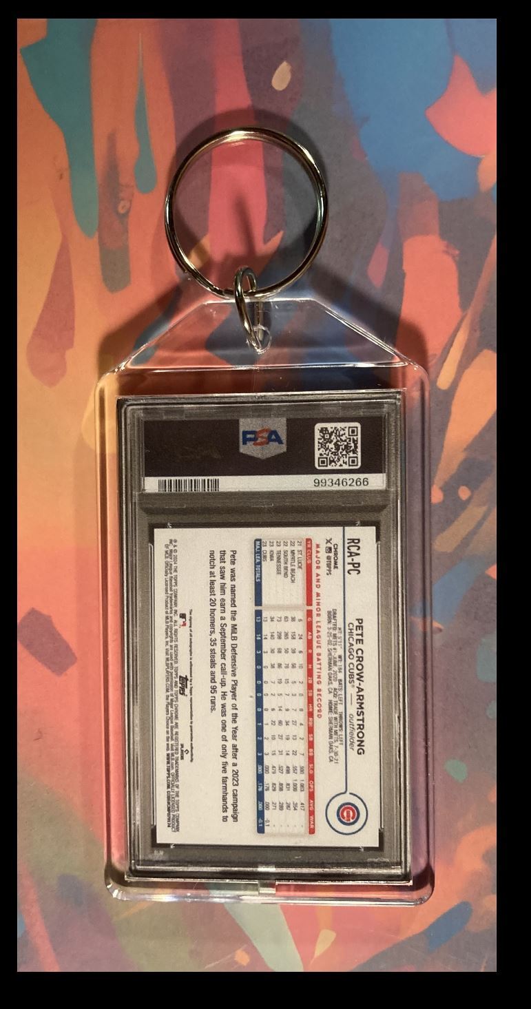 3026 Pete Crow-Armstrong 2024 Topps Chrome Auto Keychain-Great Gift