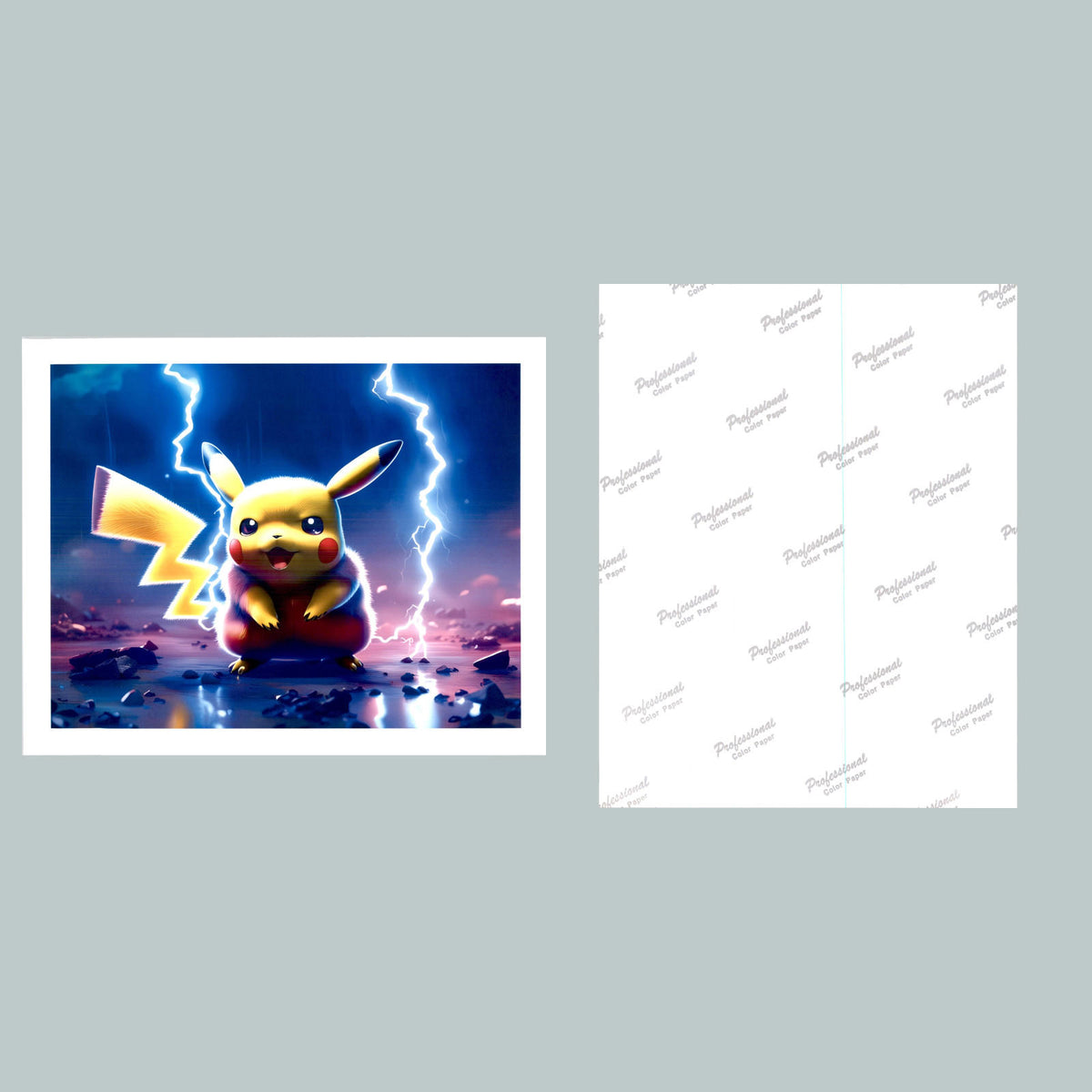 0372 P -8X10 Pokemon Pikachu Lightning Glossy Photo Fast-Secure Shipping MS