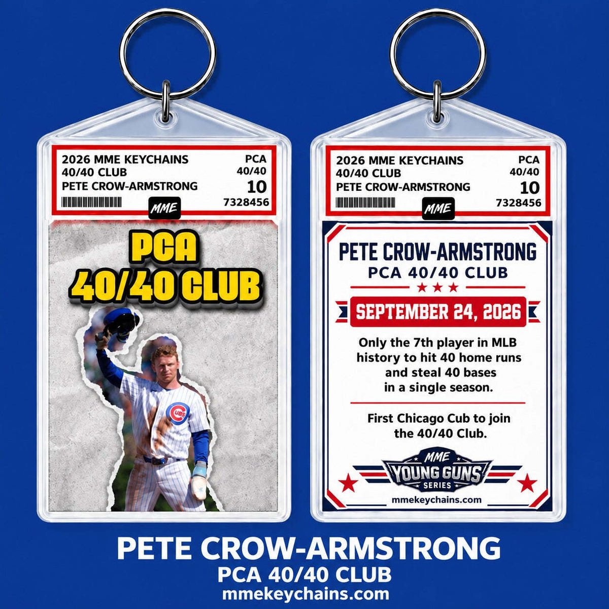 4930 Pete Crow-Armstrong PCA 40/40 Club Keychain – PCA 40/40 Club Portrait