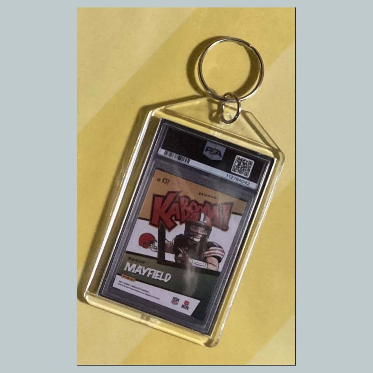 3783 Baker Mayfield 2021 Panini Absolute Kaboom Custom Hand Made Keychain