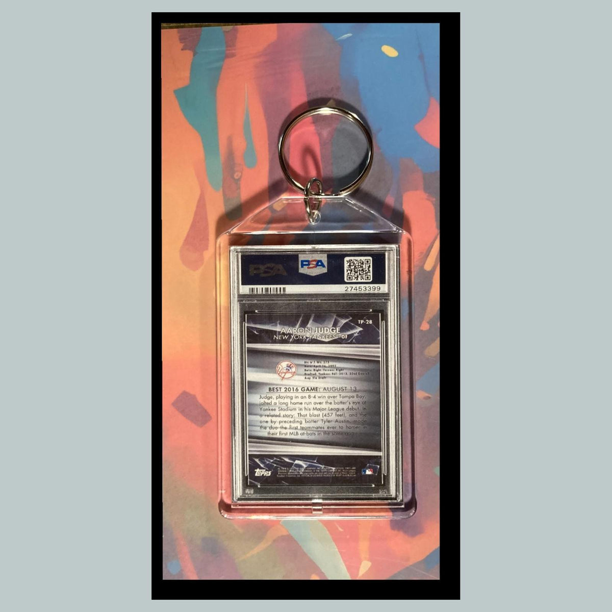 3018 Aaron Judge 2016 Bowman's Best Prospect Atomic Ref Custom Novelty Keychain