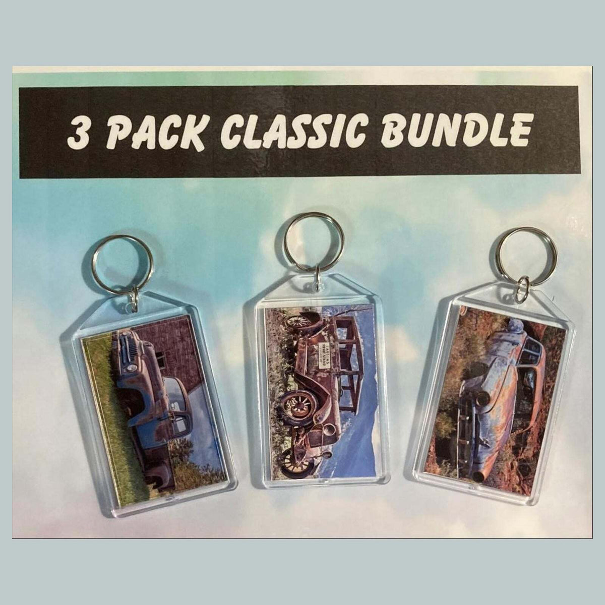 3577B Threefer Bundle Old Rusty Classics Acrylic Keychain | Vintage Keychain