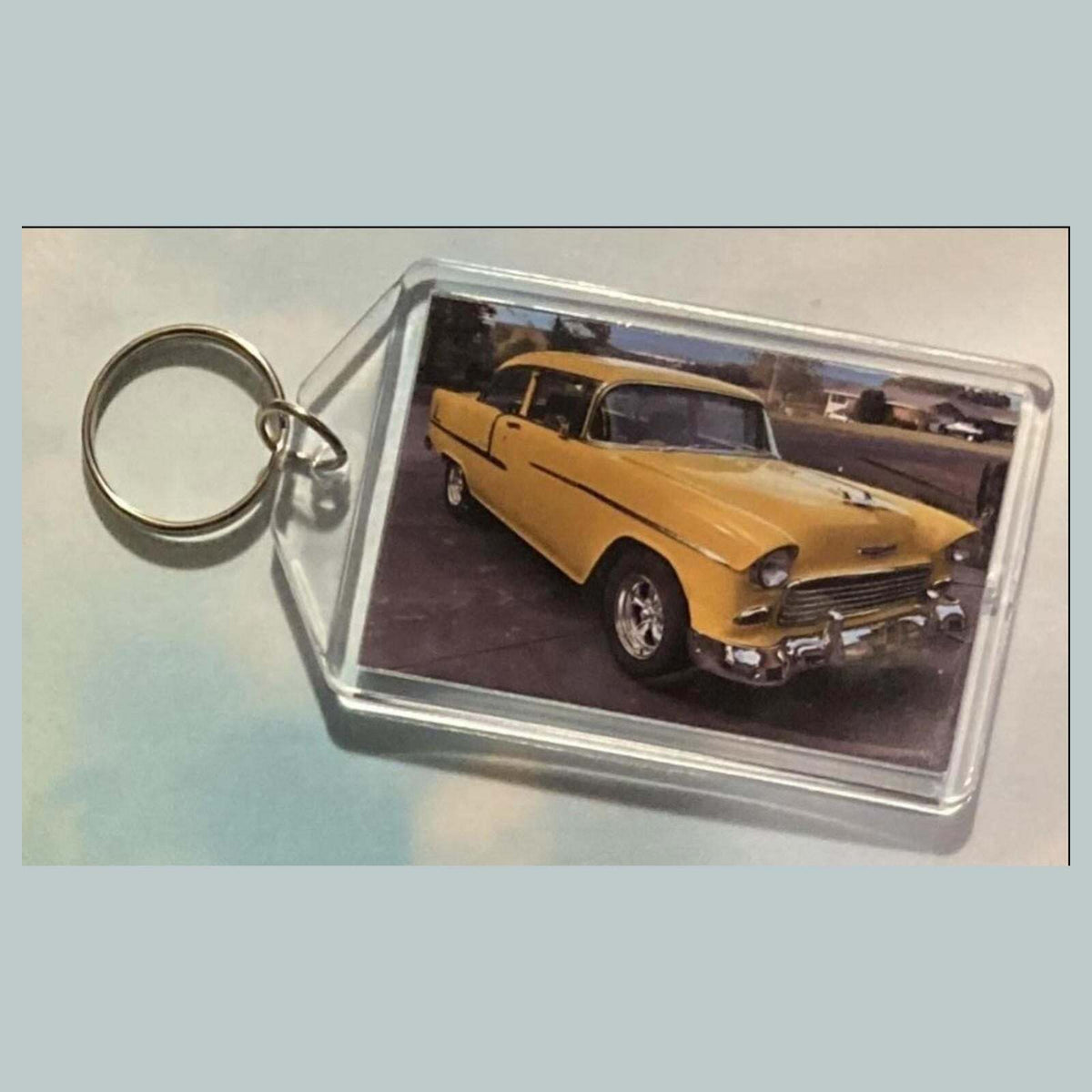 3538 1955 Chevrolet Yellow Bel Air Keychain | Vintage Automobile Keychain MSC KYC