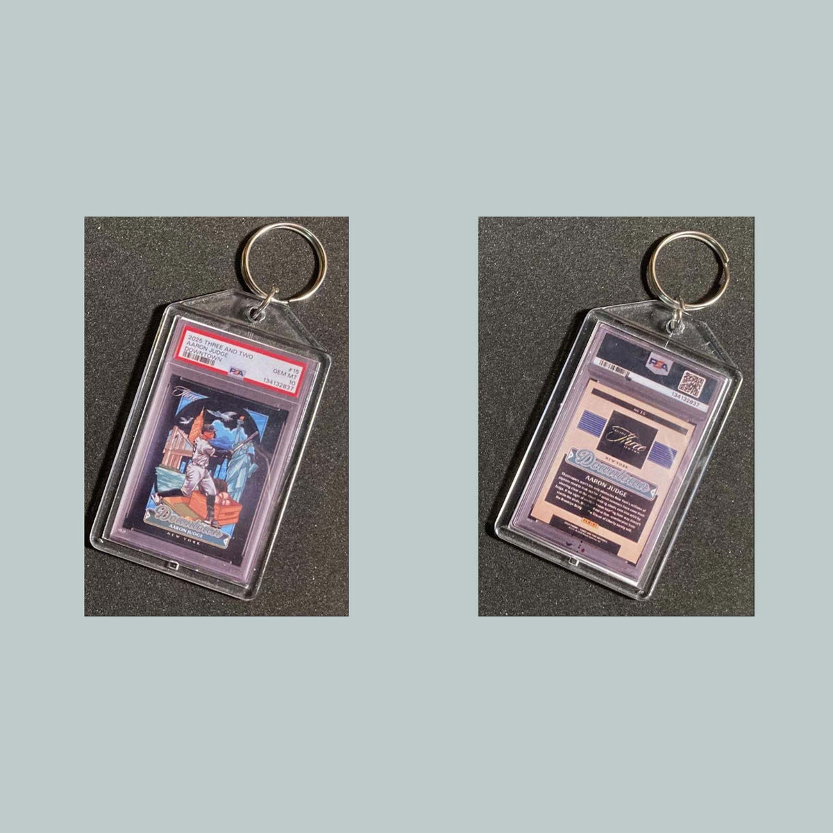 3790 Aaron Judge 2025 Panin Three and Two Downtown Custom Hand Made Keychain