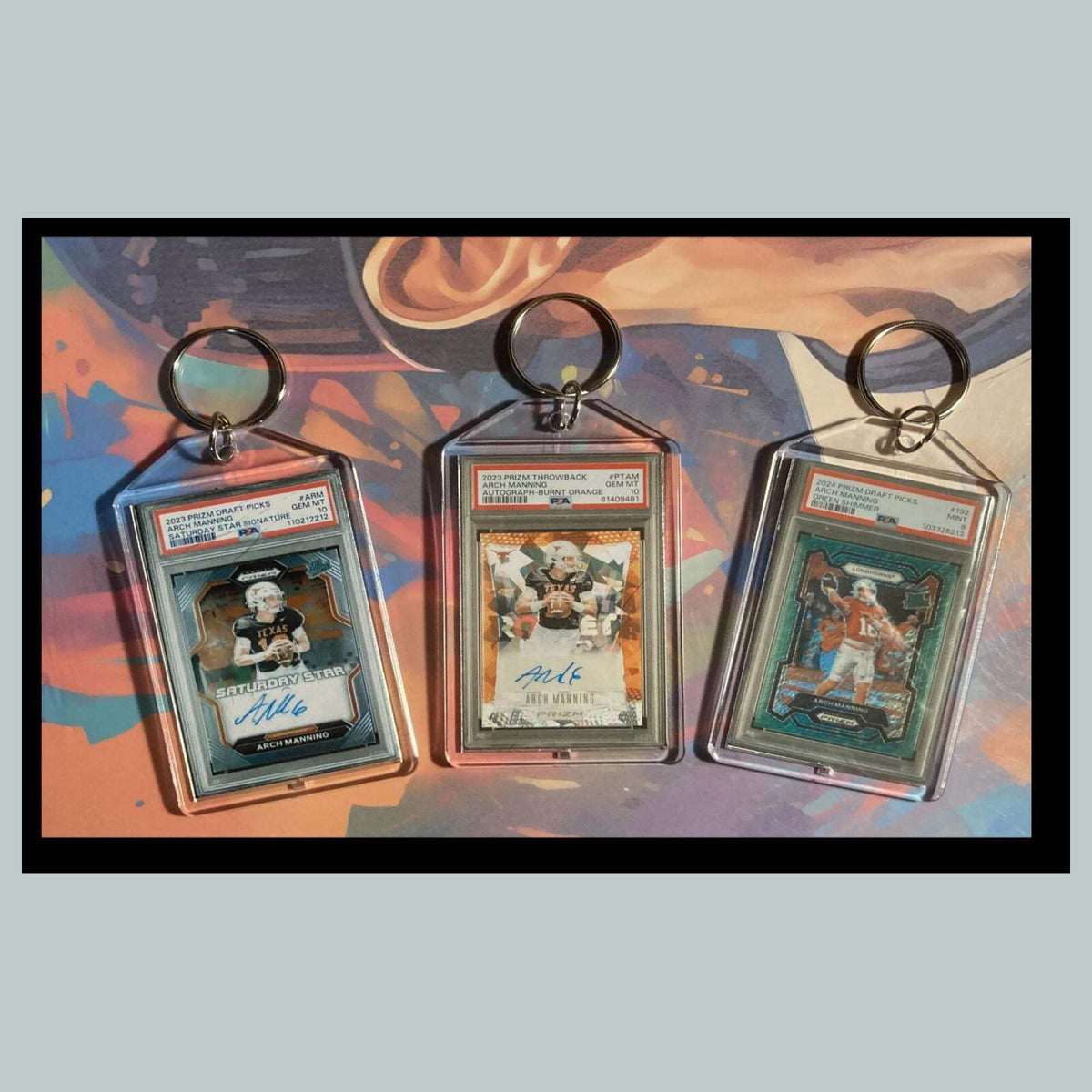 3470B Arch Manning 3 Pack Bundle -3 Different Custom Novelty Keychain Great Gift