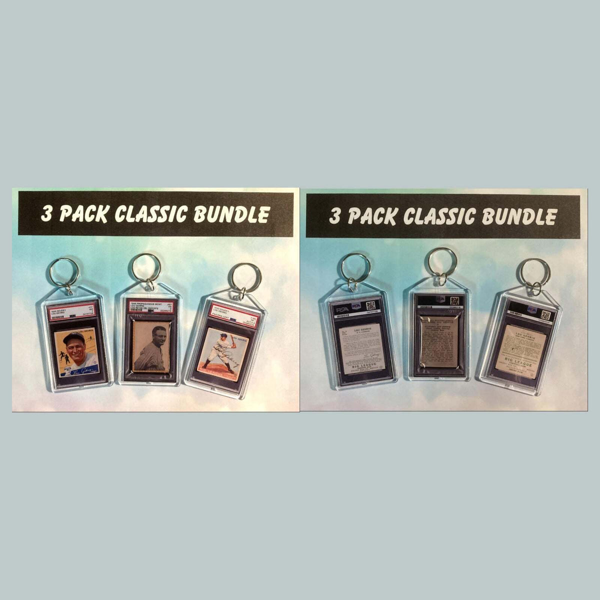 3636B Lou Gehrig 3 Pack Bundle Goudry Custom Hand Made Keychains