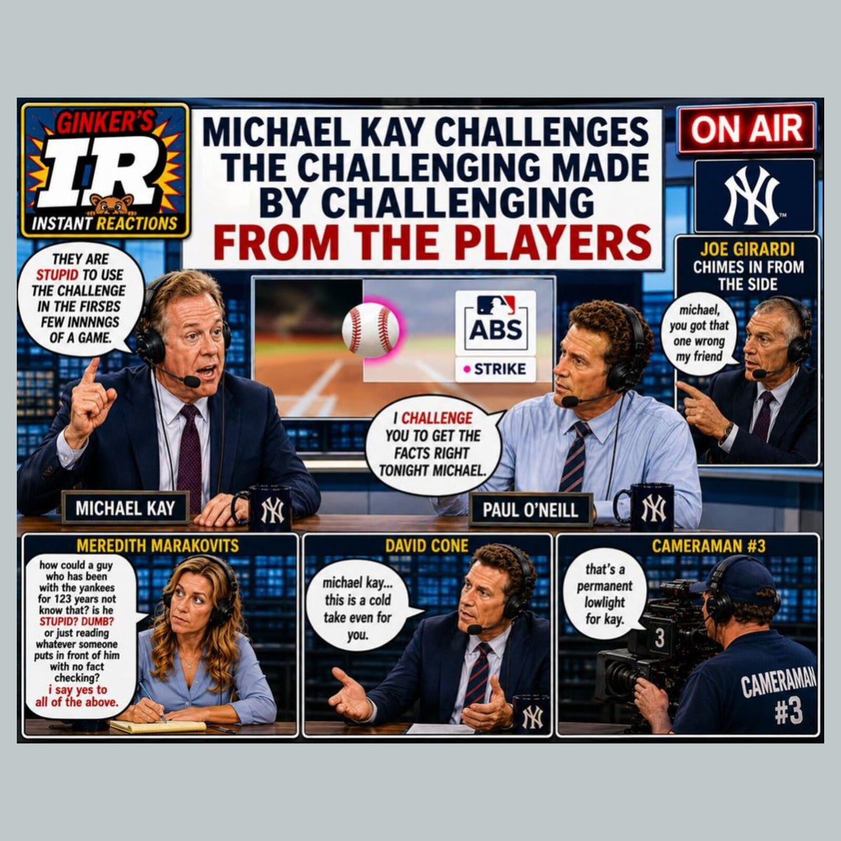 2768 Michael Kay On ABS Challenges Ginker’s Instant Reactions 8X10 Print