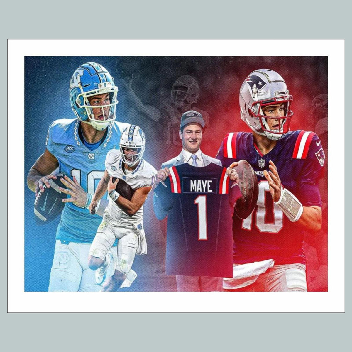 1028 8X10 Drake Maye 8x10 Glossy Photo - Fast-Secure Shipping FBL