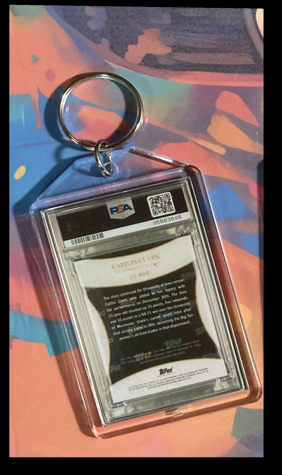2974 Caitlin Clark 2024 Bowman U Collegiate Campaign Auto Keychain