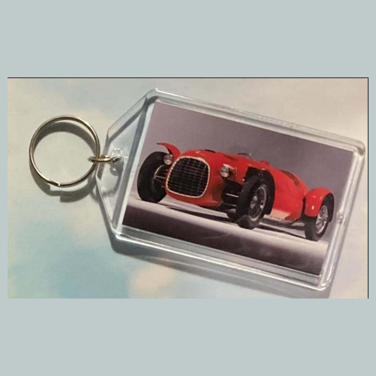 3551 1948 Ferrari 166 Spyder Keychain | Vintage Automobile Photo Keychain