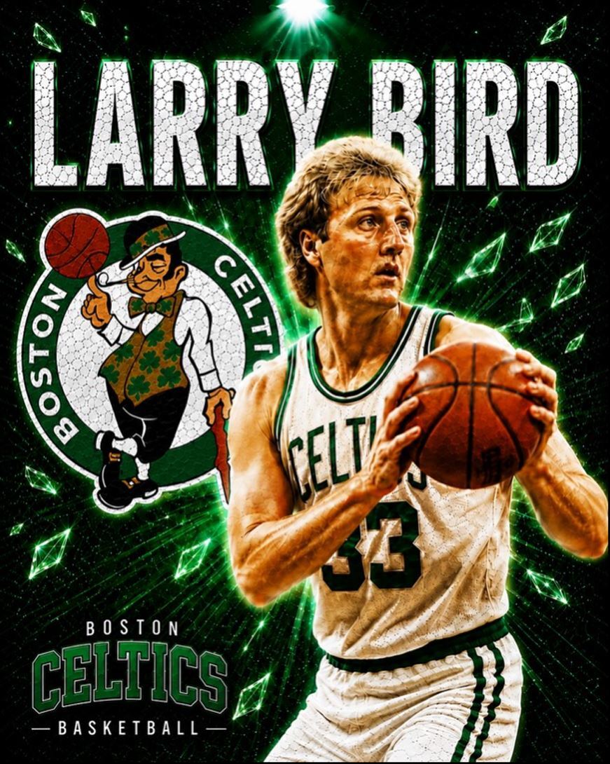 3177 Larry Bird 8X10 Alt 4 Spotlight Premium 8X10 Print