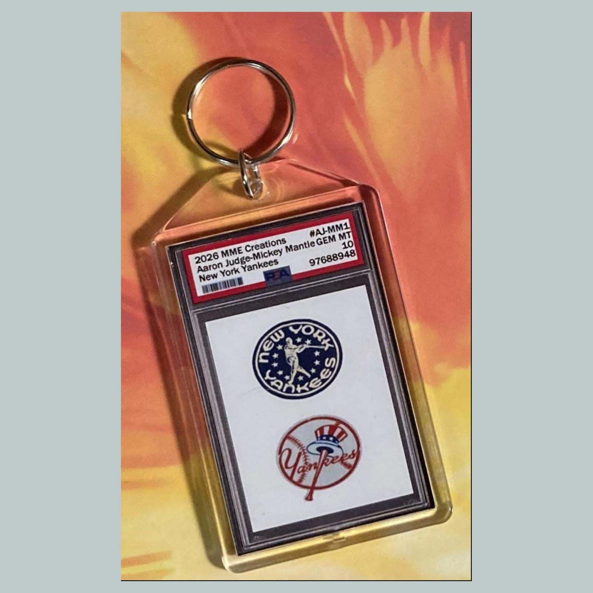 3764 Aaron Judge Mickey Mantle Mockup Custom Hand Made Keychain