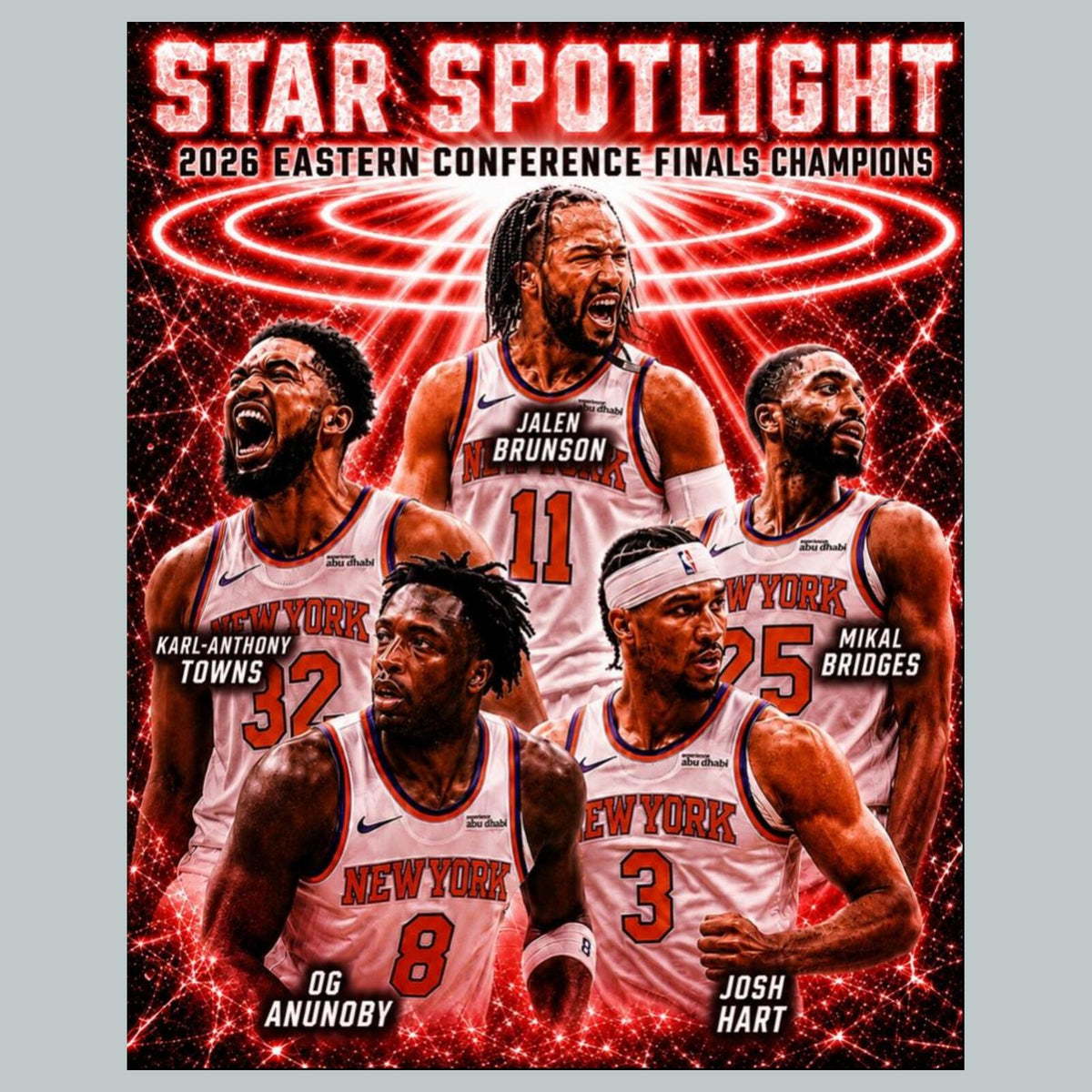 2720 Knicks Spotlight Vertical Red Ice Edition /5 8x10 Zoom Art Giclée Print