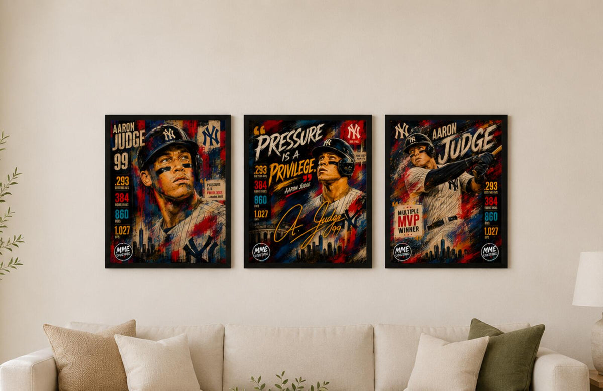 2682 Aaron Judge Zoom Art Giclée Prints Threefer Bundle 3 Stylized 8X10 Prints BBL