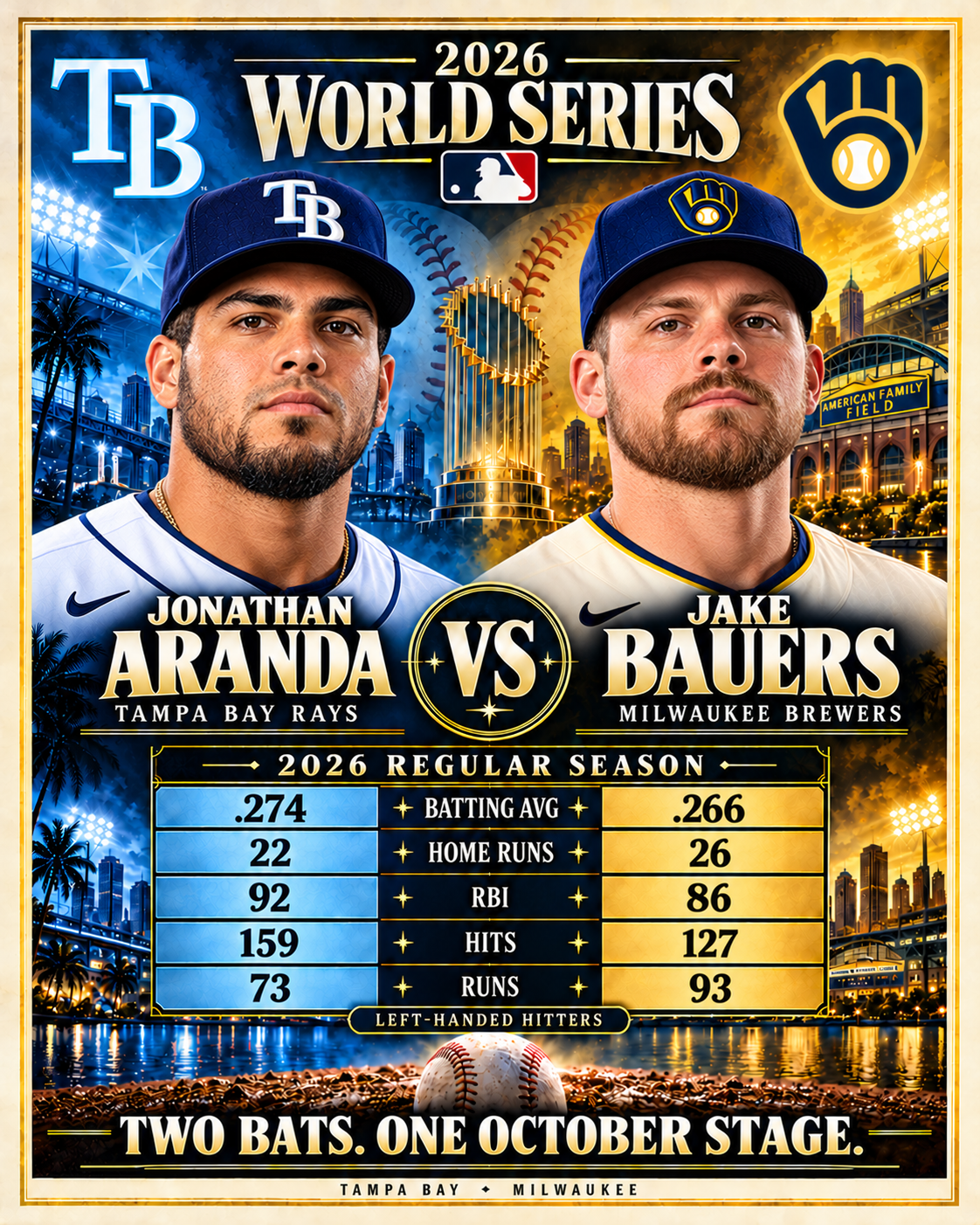 5054 Tampa Bay Rays vs Milwaukee Brewers World Series 8x10 Print Design 10