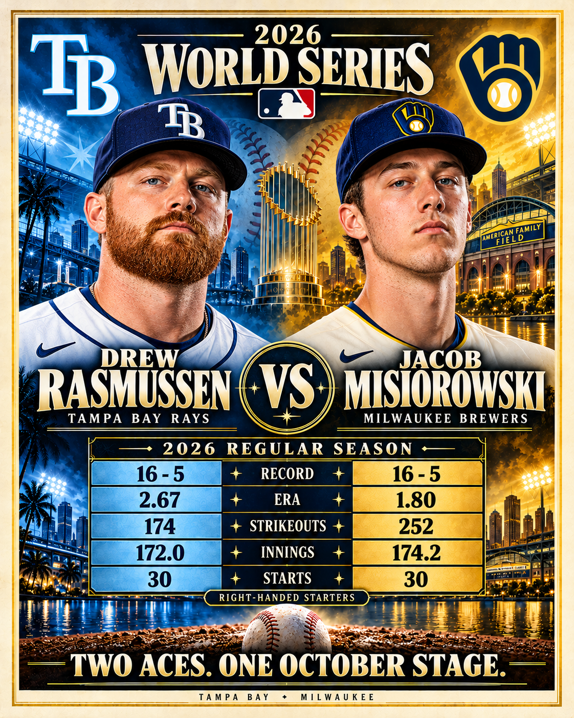 5060 Tampa Bay Rays vs Milwaukee Brewers World Series 8x10 Print Design 6
