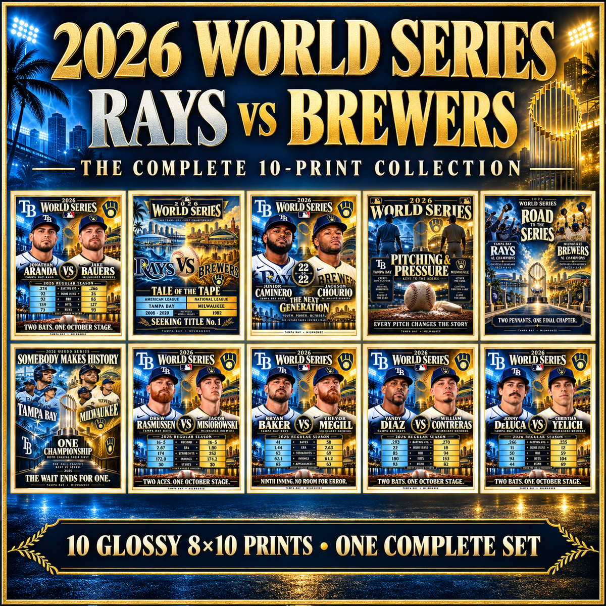 2026 World Series Rays vs Brewers complete ten-print bundle