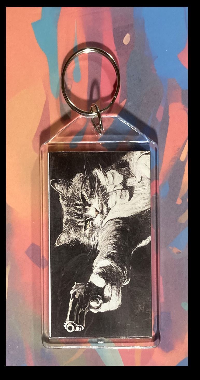 3277 Dirty Kitty Custom Hand Made Keychain - Makes A Great Gift