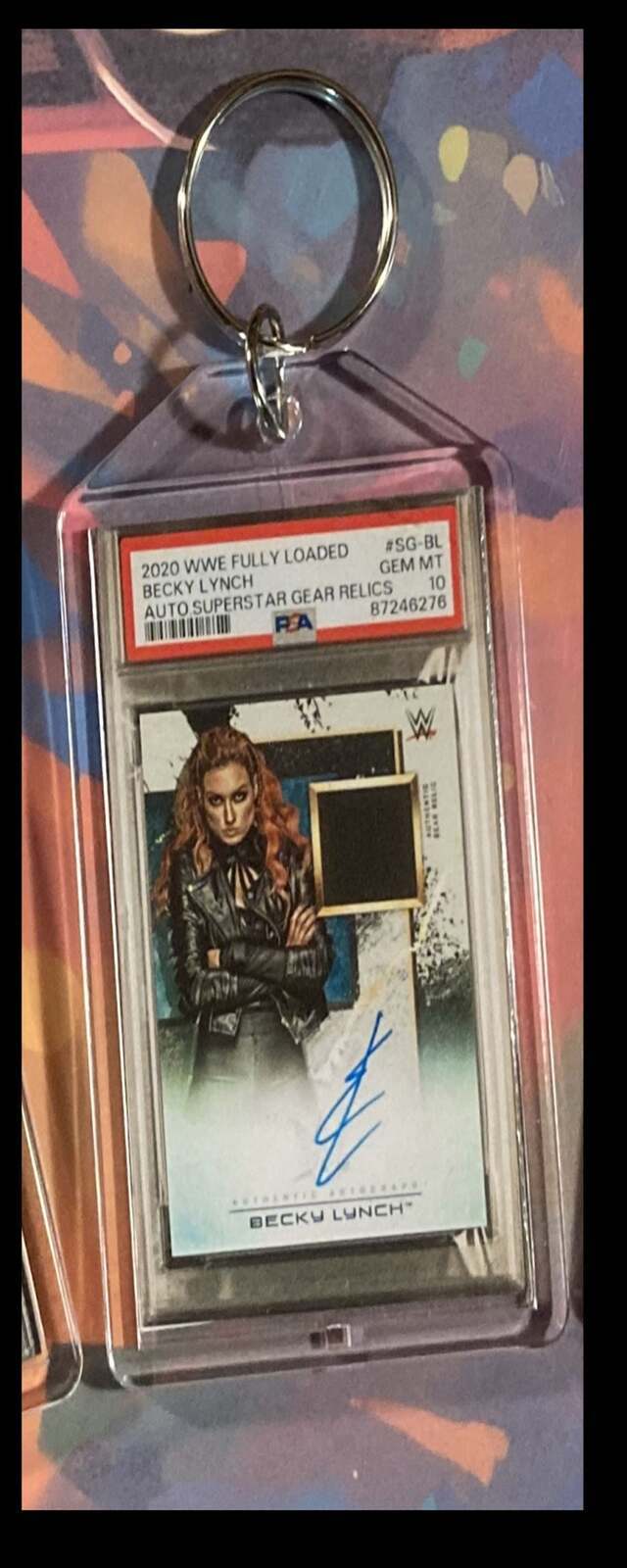 3364 Becky Lynch 2020 Topps Fully Loaded Patch Auto Custom Hand Made Keychain
