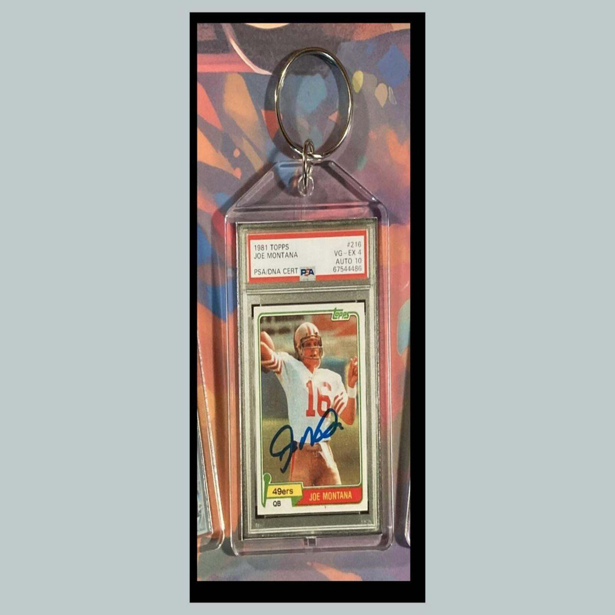 3376 Joe Montana 1981 Rookie Auto Custom Hand Made Novelty Keychain-A Great Gift
