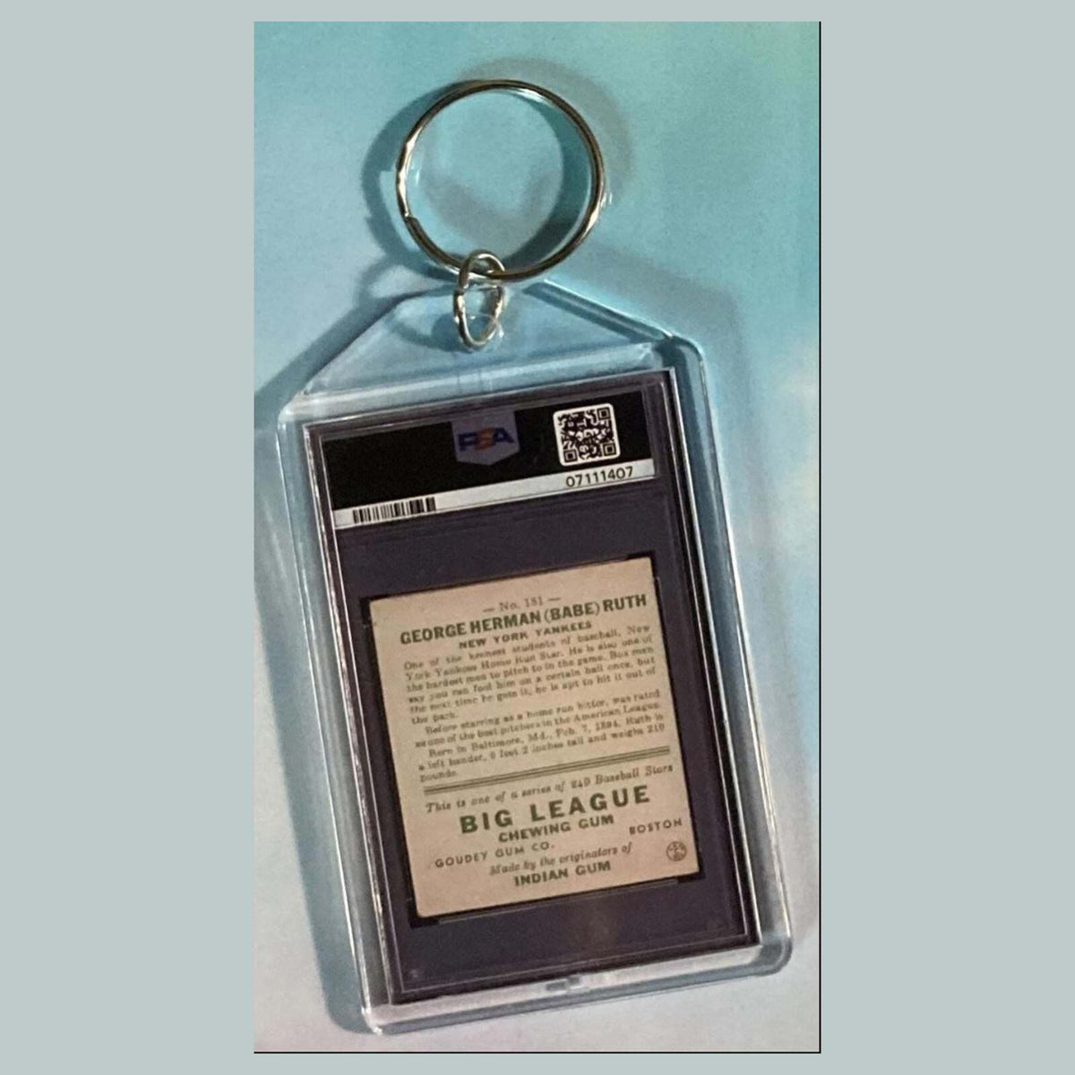 3648 Babe Ruth 1933 Goudey Custom Hand Made Keychain
