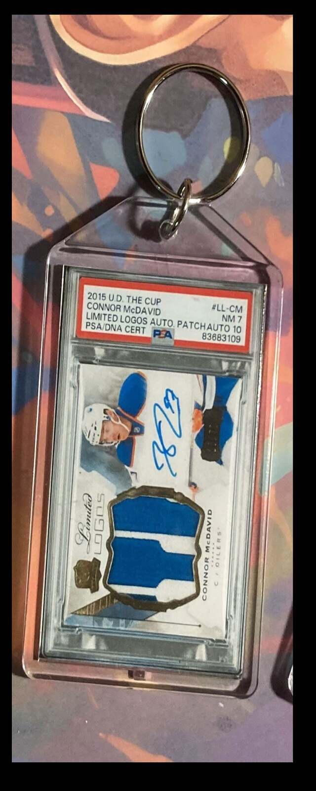 3210 Connor McDavid 2015 UD The Cup Limited Logos Patch Auto Keychain