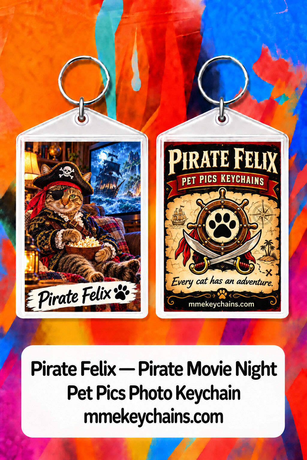 4899 Personalized Pet Pics Keychains Pirate Felix – Pirate Movie Night