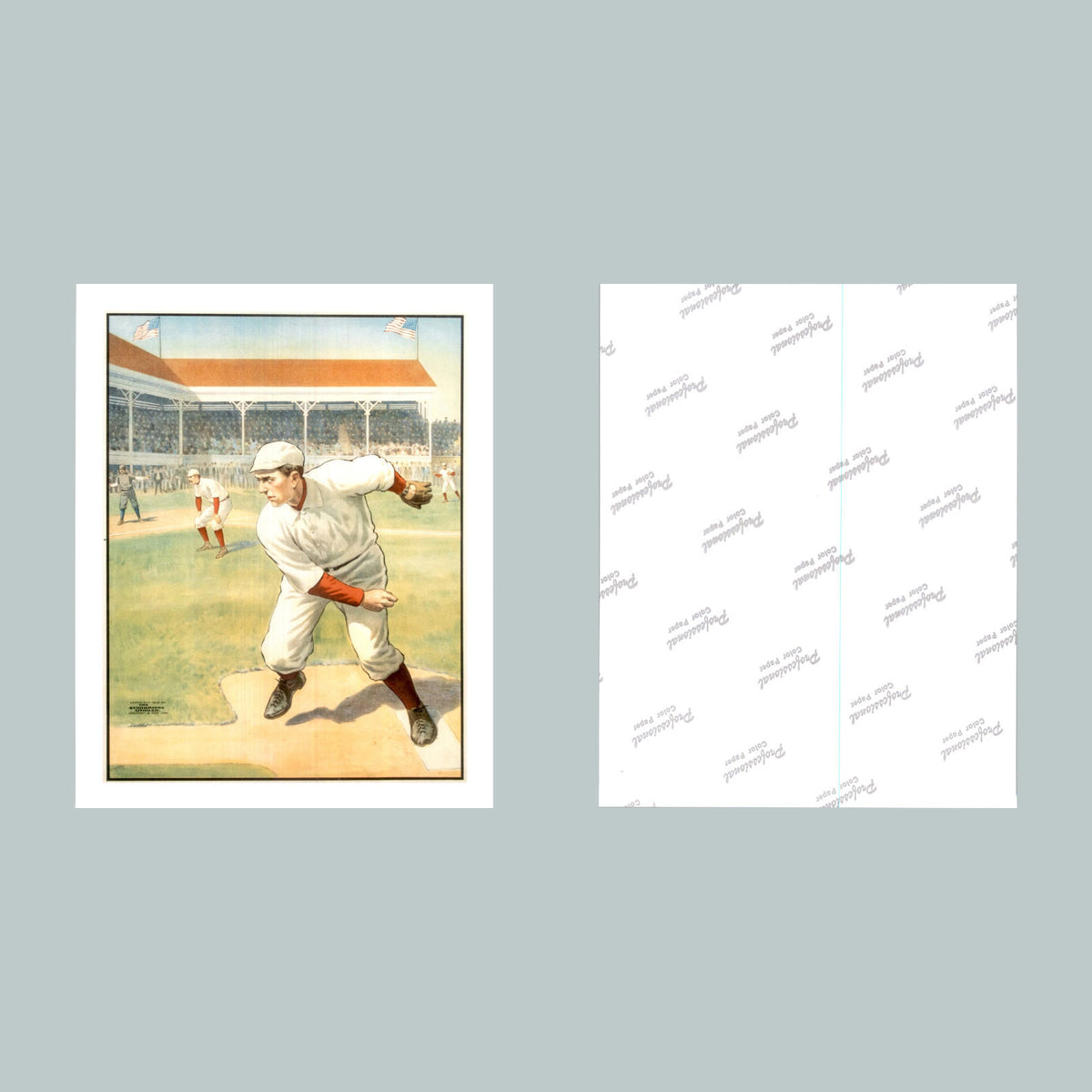 0023 P-8X10 1905 Baseball Color Lithographic-1 Glossy Photo Fast Shipping BBL