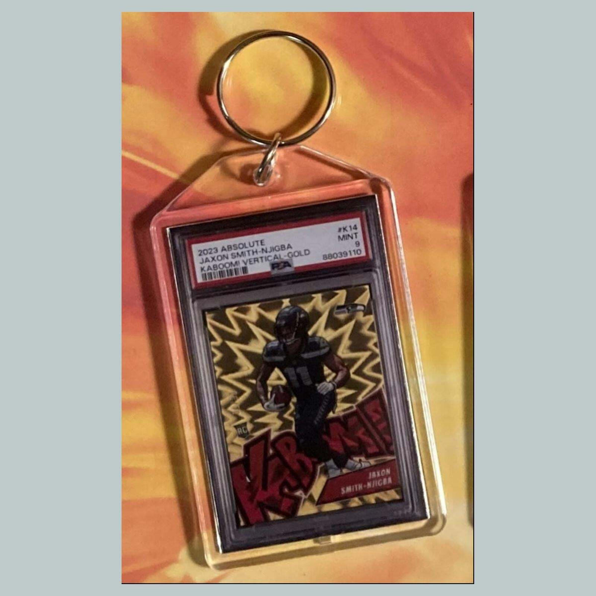 3774 Kenneth Walker III 2022 Panini Absolute Kaboom Gold Custom Made Keychain