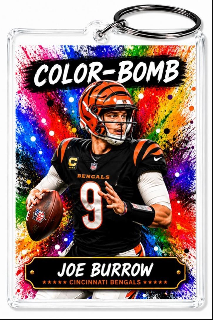 3896 Joe Burrow Keychain | Color-Bomb | Custom Photo Keychain No Nameplate