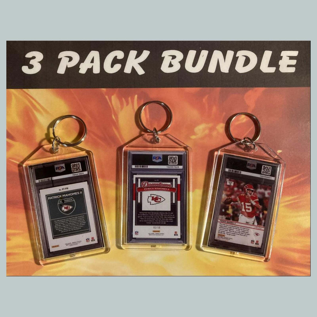 3610B Patrick Mahomes Downtown 3 Pack Bundle Custom Hand Made Keychains