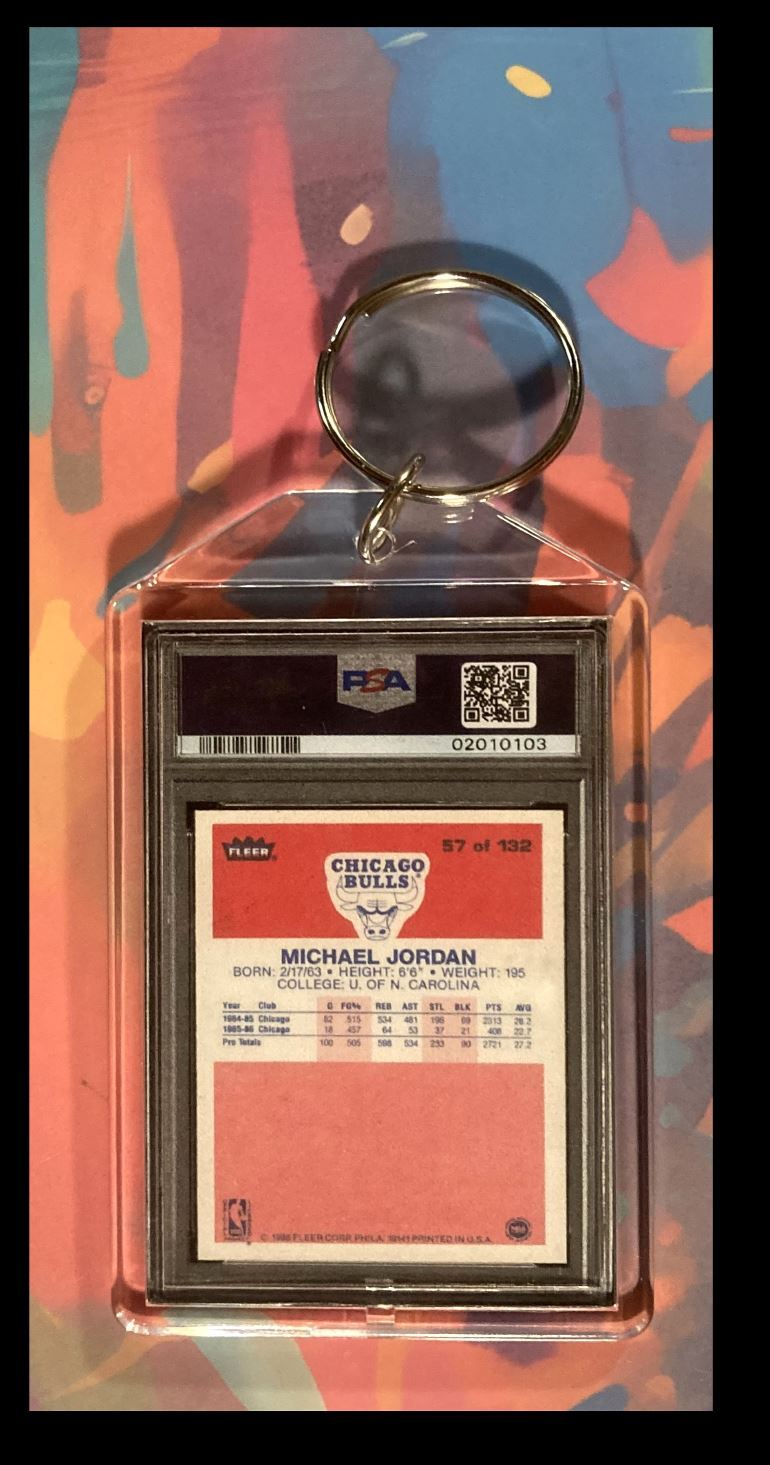 3213 Michael Jordan 1986 Fleer Sticker - Custom Made Keychain-Gift