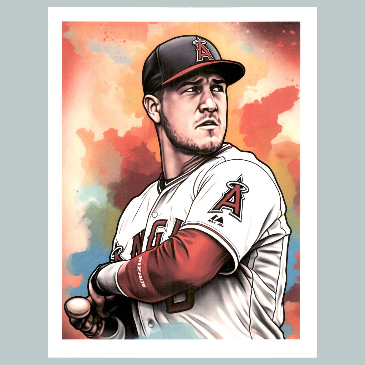 0074 P -8X10 Mike Trout Graphic Glossy Photo Fast-Secure Shipping BBL