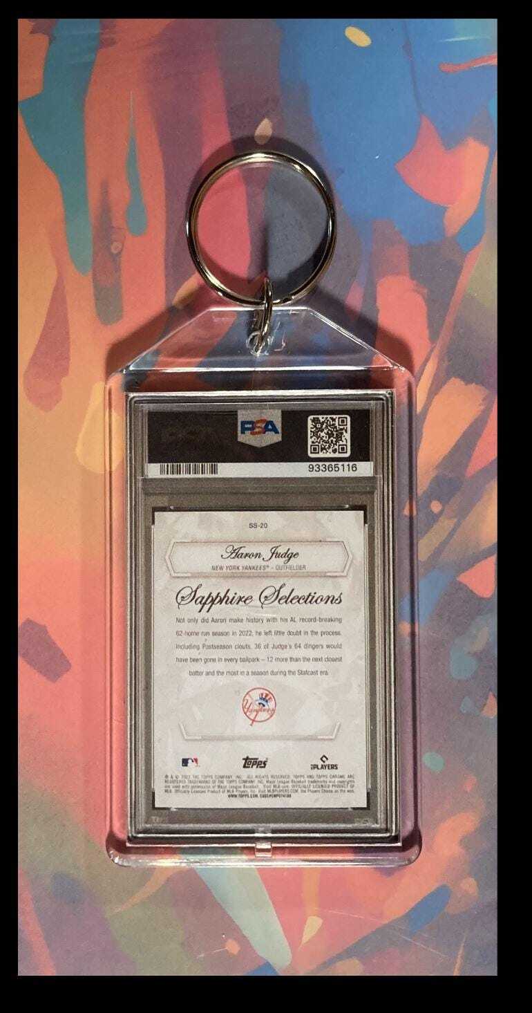 3011 Aaron Judge 2022 Topps Chrome Gold Speckle SP Custom Made Novelty Keychain