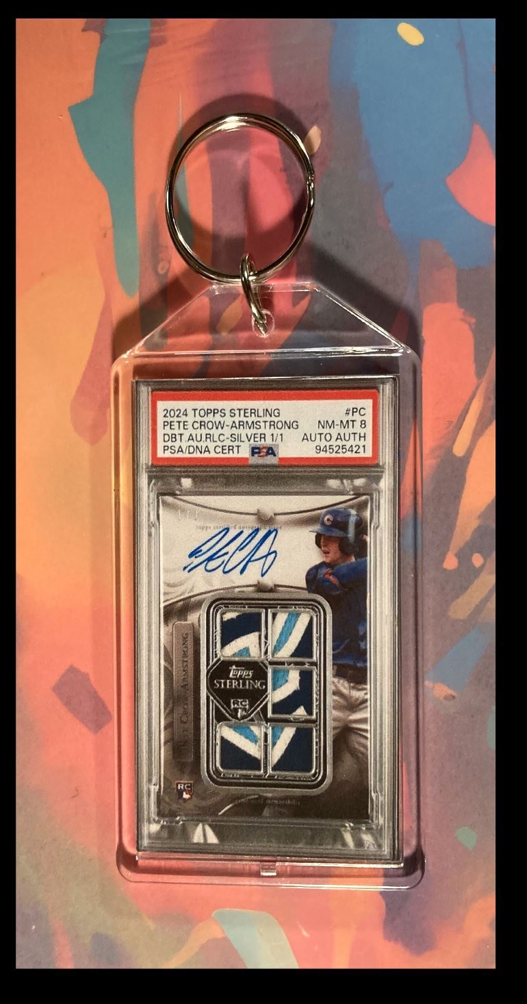 3033 Pete Crow-Armstrong 2024 Topps Sterling Patch Auto Keychain-Gift