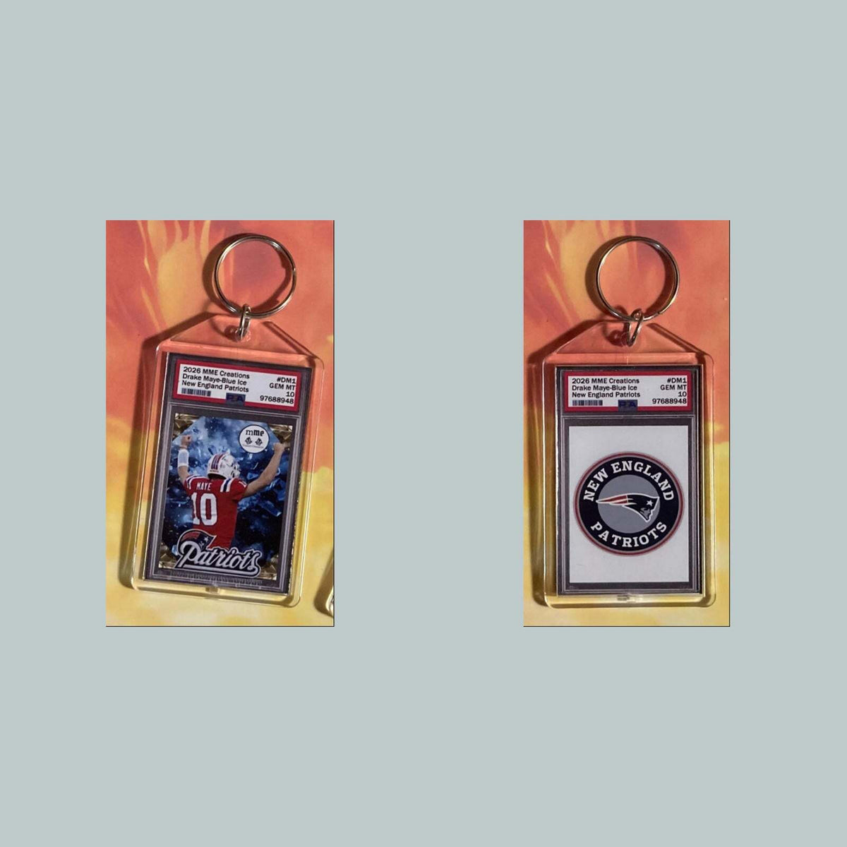 3742 Drake Maye 2026 Mockup Custom Hand Made Keychain