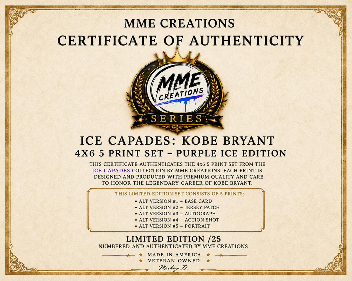 2628 Kobe Bryant Zoom Art | Purple Ice Capades 5 Print Set Numbered to /50 BKL