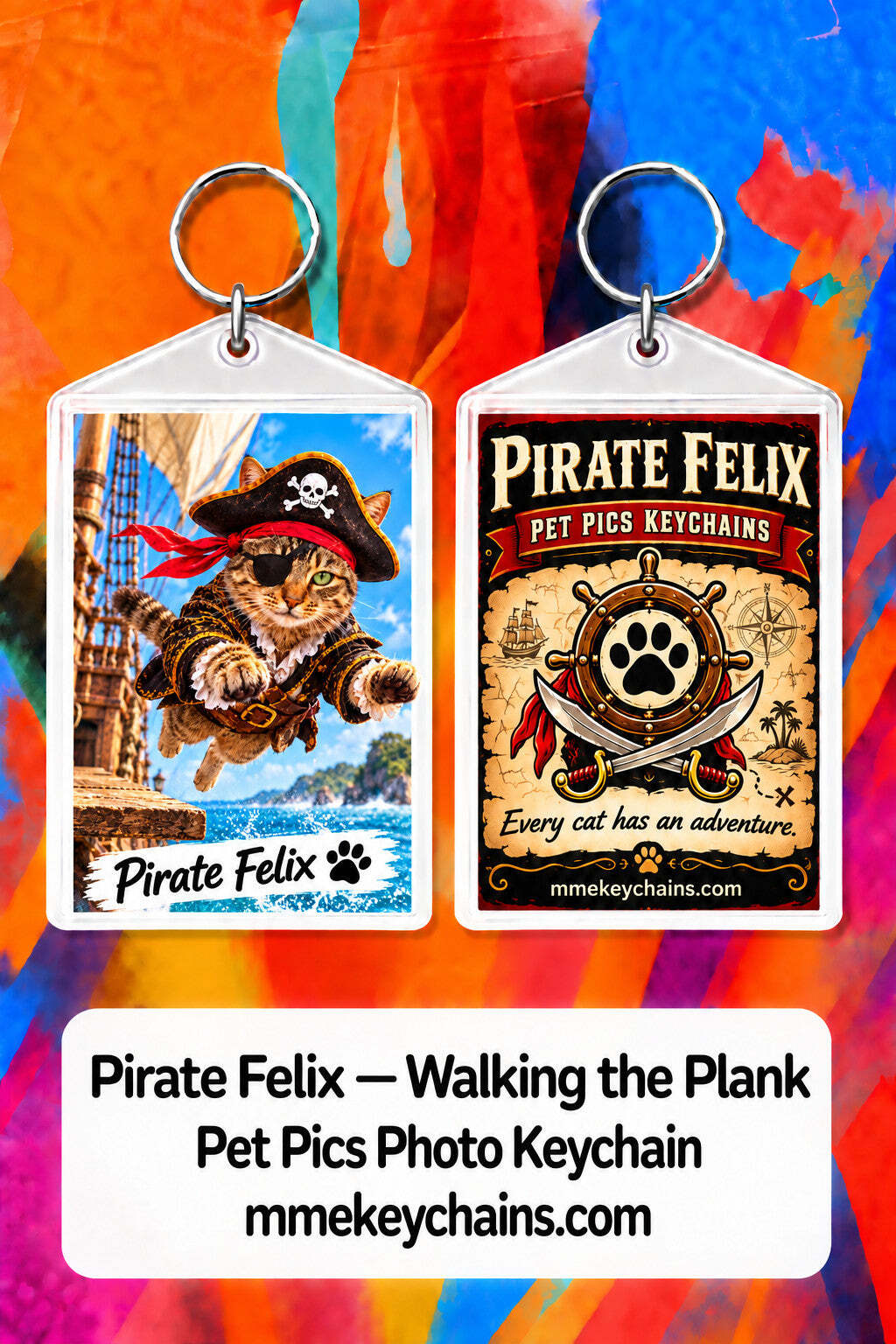 4898 Personalized Pet Pics Keychains Pirate Felix – Walking the Plank