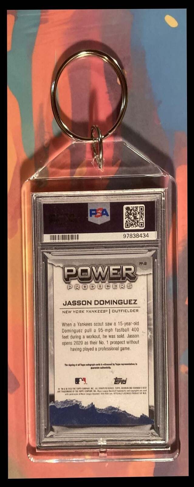 2986 Jasson Dominguez 2020 Bowman's Best Superfractor Auto Keychain