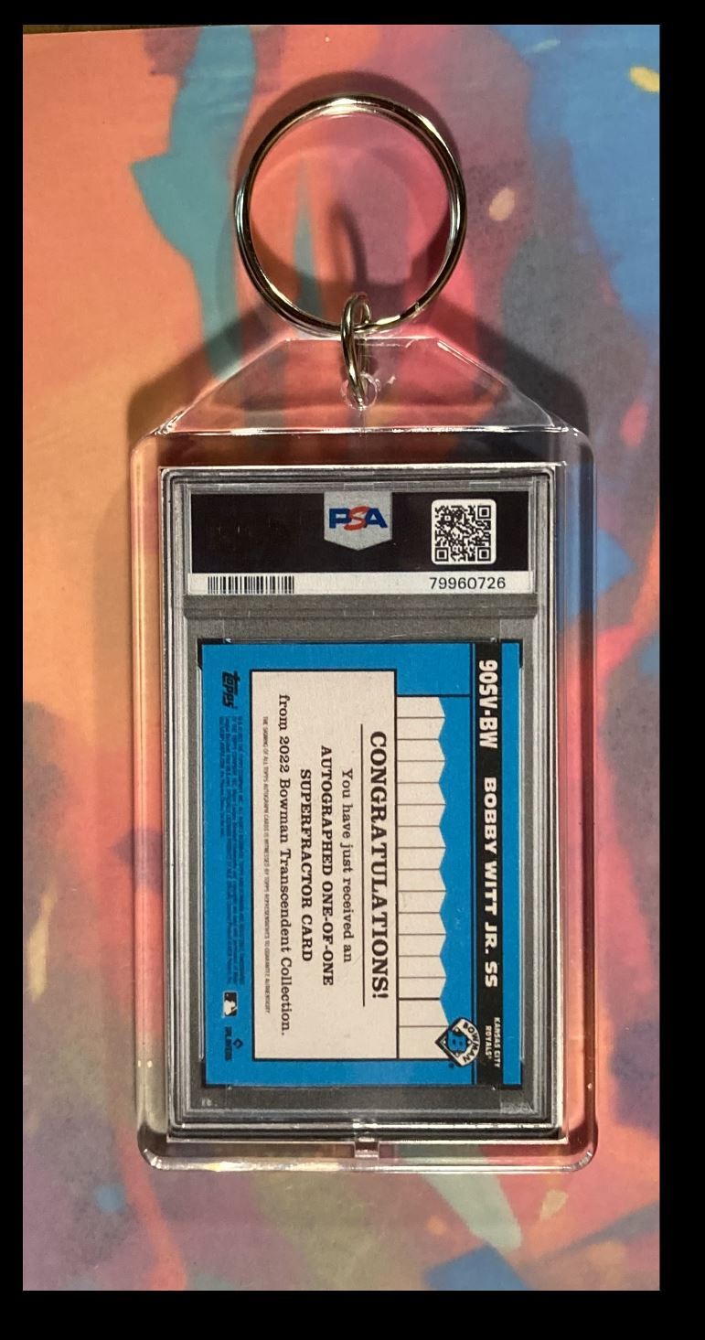 3006 Bobby Witt Jr 2022 Bowman Transcendent Auto SuperFractor Custom Keychain