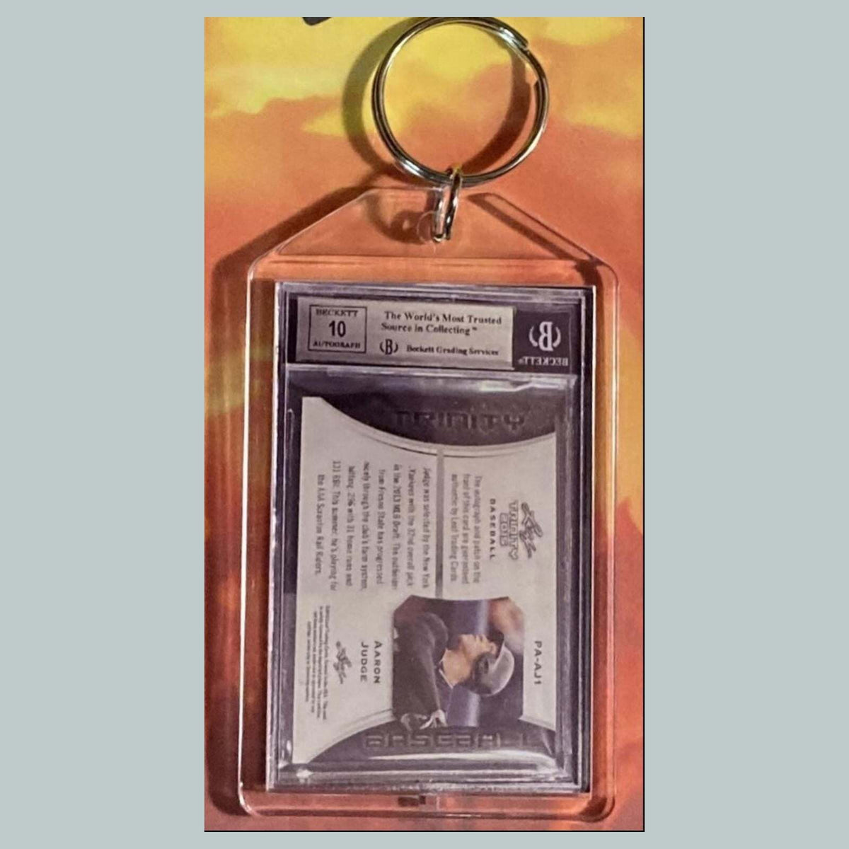3594 Aaron Judge 2013 Leaf Trinity Logoman Patch Auto Custom Made Keychain