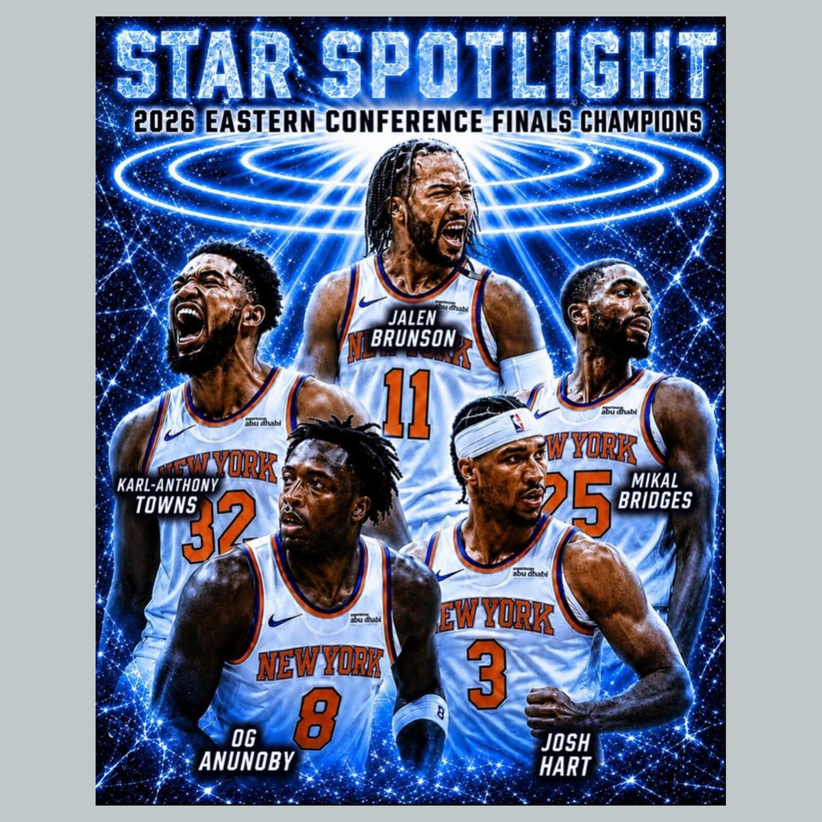 2722 Knicks Spotlight Vertical Blue Ice Edition /15 8x10 Zoom Art Giclée Print