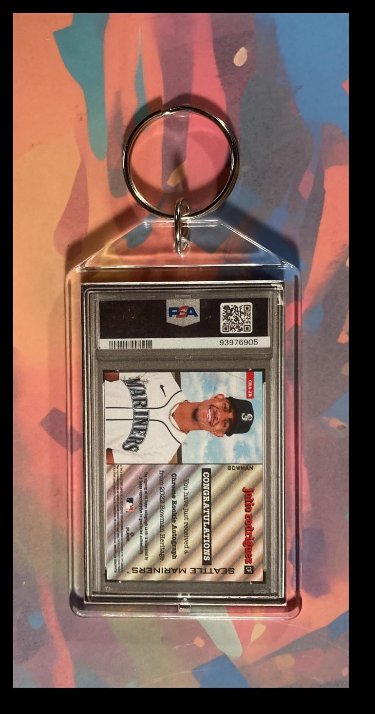 3024 Julio Rodriguez 2022 Bowman Heritage Auto Keychain-A Great Gift